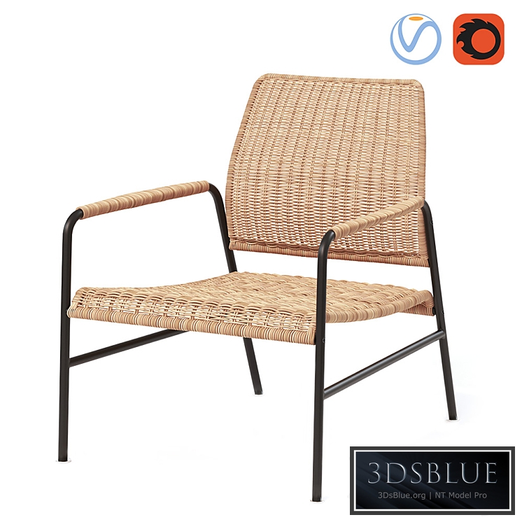 ULRIKSBERG Anthracite rattan chair 3DS Max - thumbnail 3