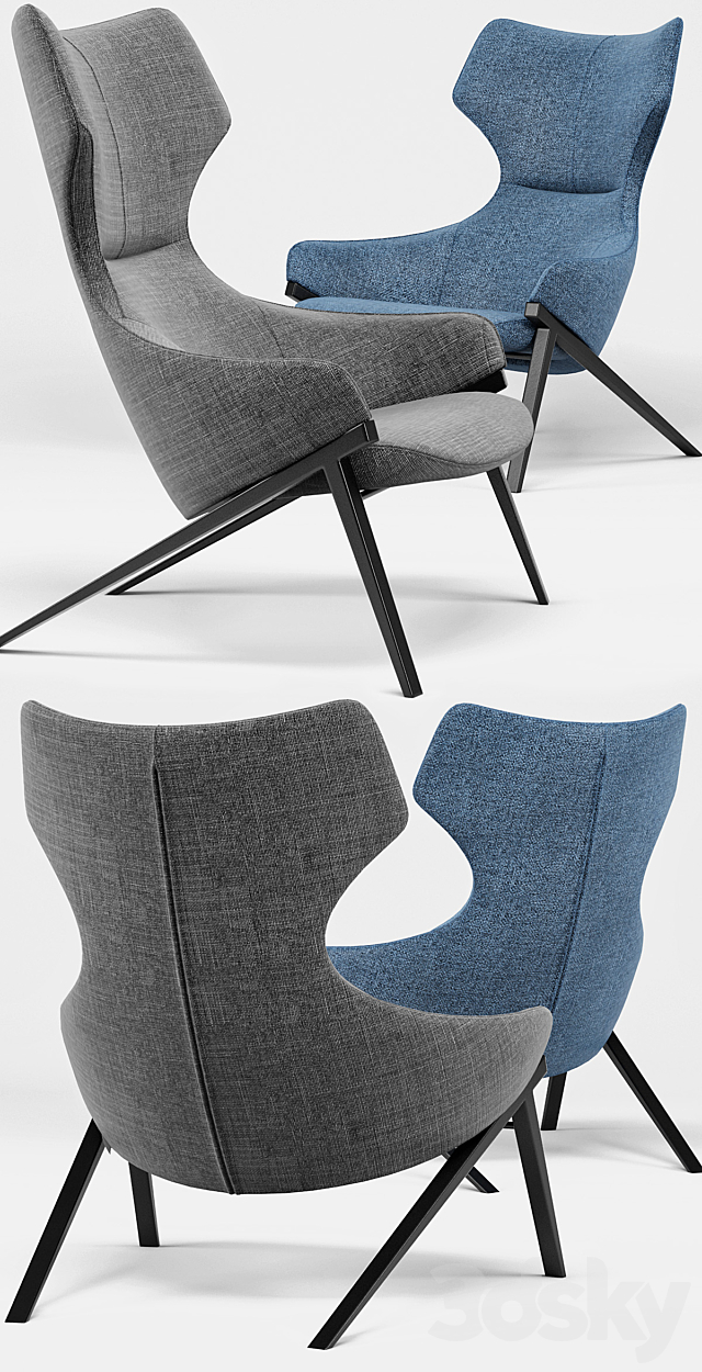 Umberto Lounge Chair 3ds Max - thumbnail 2