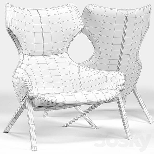 Umberto Lounge Chair 3ds Max - thumbnail 3