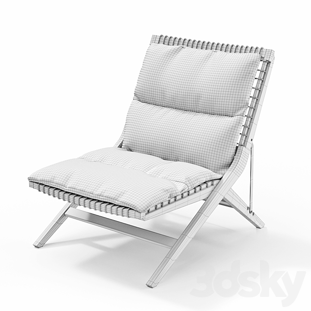 Unopiu Synthesis folding deckchair 3DS Max Model - thumbnail 3