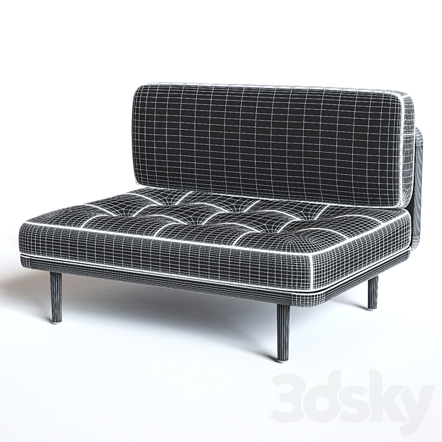 UTILITY SOFA ONE SIDE 3DS Max Model - thumbnail 3