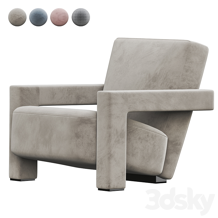 Utrecht armchair 3DS Max Model - thumbnail 1