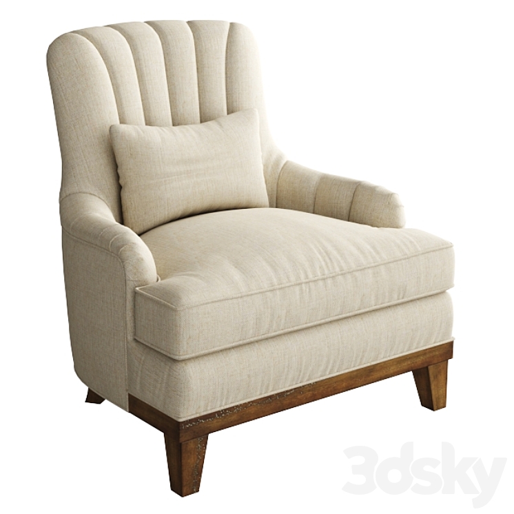 Uttermost Denney Accent Chair 3DS Max - thumbnail 1