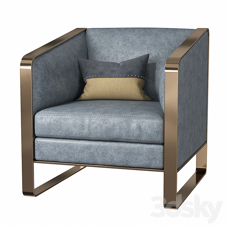 Uttermost Yvette Accent Chair 3DS Max Model - thumbnail 3