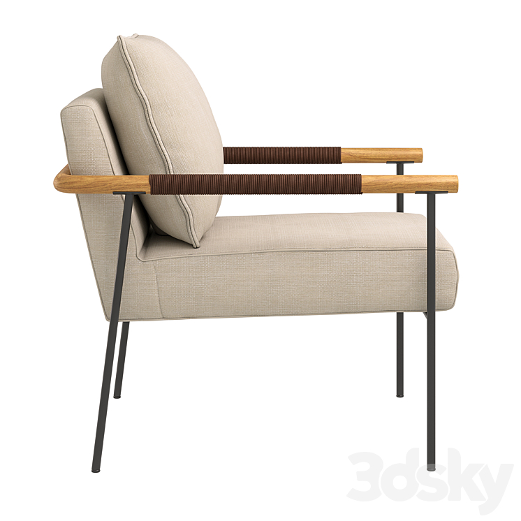 Valencia Linen Atticus Armchair 3DS Max Model - thumbnail 2