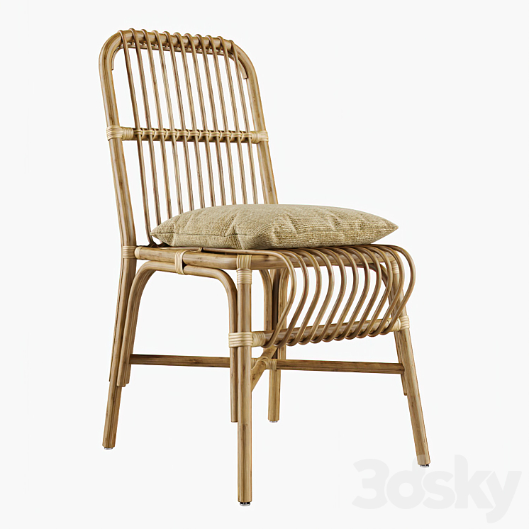 Valerie vintage rattan chair 3DS Max Model - thumbnail 1