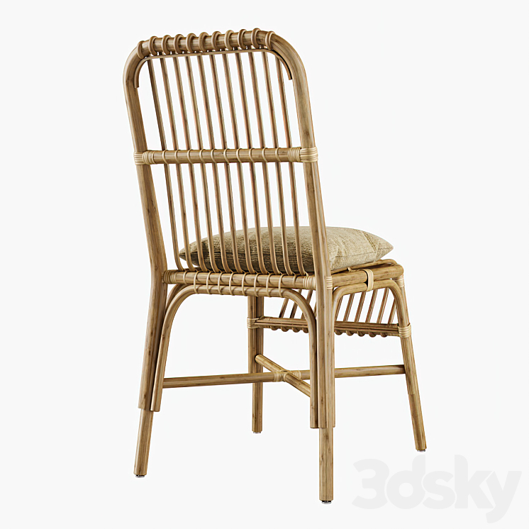 Valerie vintage rattan chair 3DS Max Model - thumbnail 2