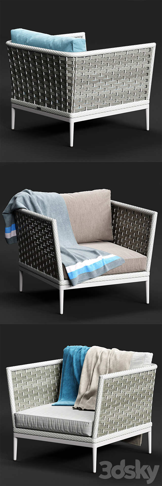 Varaschin ALGARVE Armchair 3DS Max Model - thumbnail 2