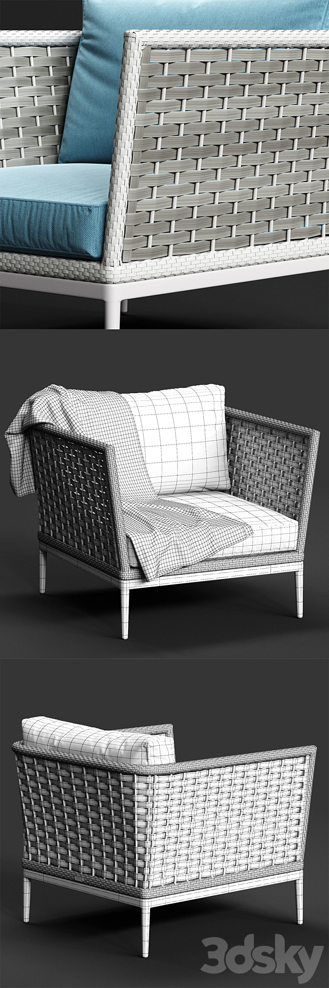 Varaschin ALGARVE Armchair 3DS Max Model - thumbnail 3