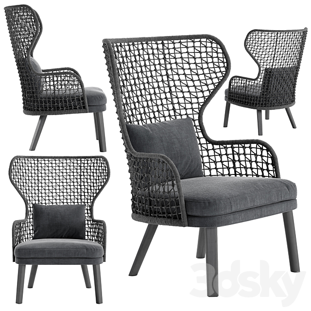 Varaschin Emma bergere armchair 3DS Max Model - thumbnail 2