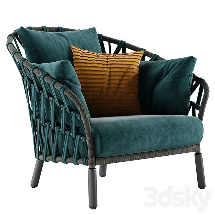 Varaschin Emma Cross armchair 3DS Max Model - thumbnail 1