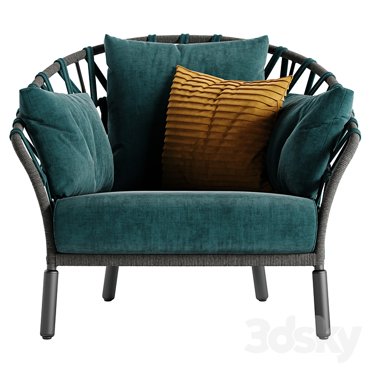 Varaschin Emma Cross armchair 3DS Max Model - thumbnail 2