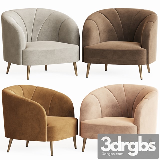 Velor leone armchair laredoute 3dsmax Download - thumbnail 1