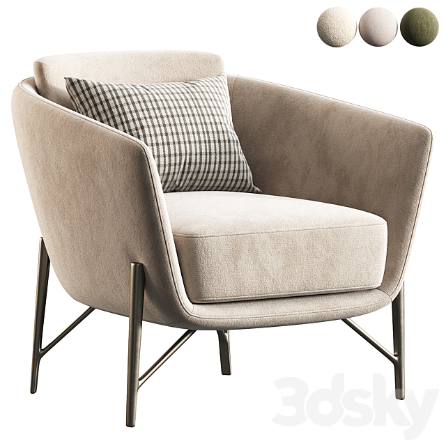 VENERE Armchair 3ds Max - thumbnail 1