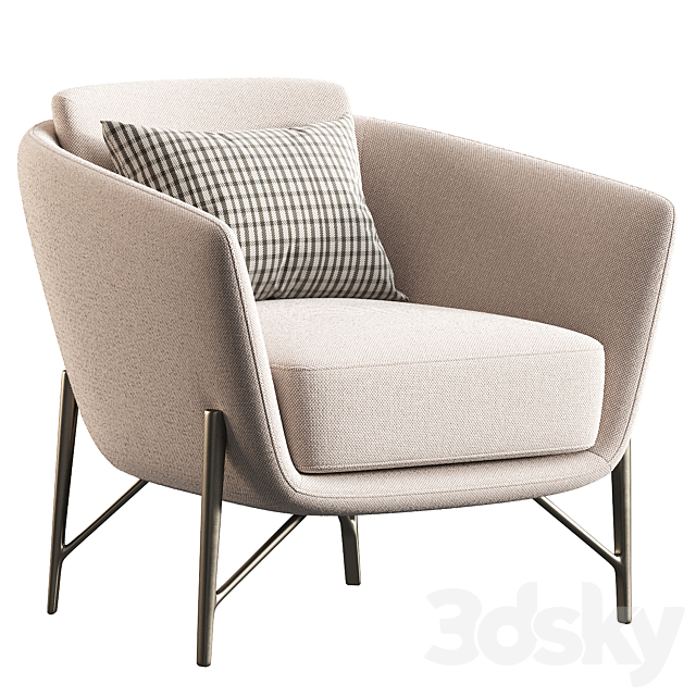 VENERE Armchair 3ds Max - thumbnail 3