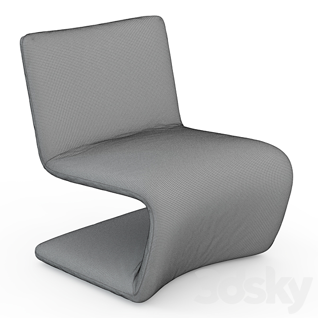 Venere lounge chair 3DS Max Model - thumbnail 2