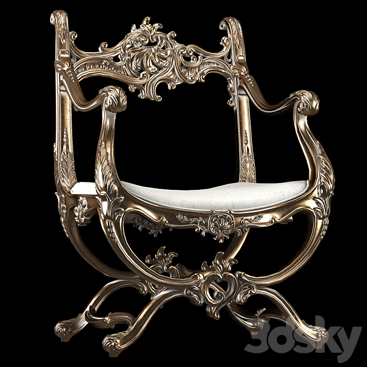 venice armchair 3DS Max Model - thumbnail 1