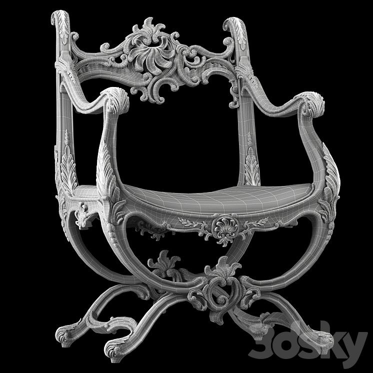 venice armchair 3DS Max Model - thumbnail 2