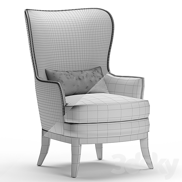 Veronica Chair Red 3DSMax File - thumbnail 2