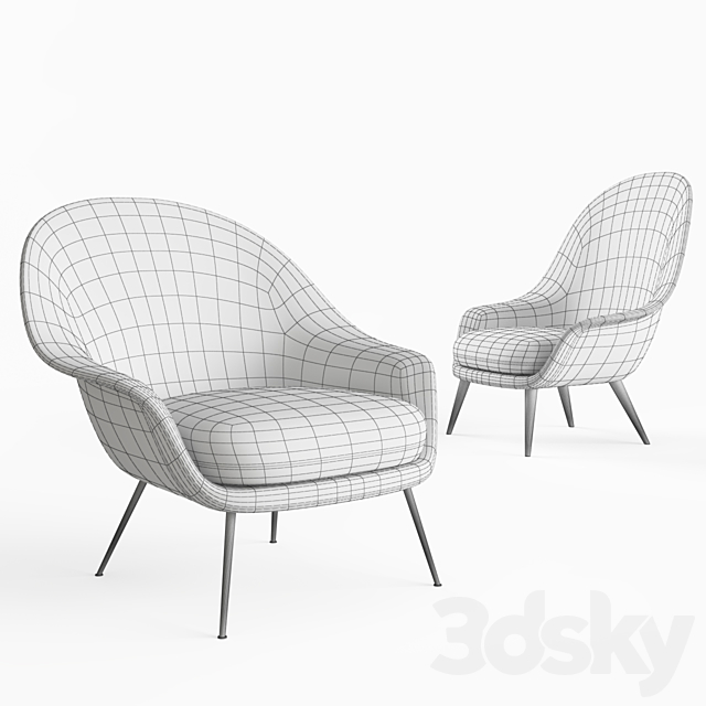 Viaduct Bat Lounge Chair 3DS Max Model - thumbnail 2