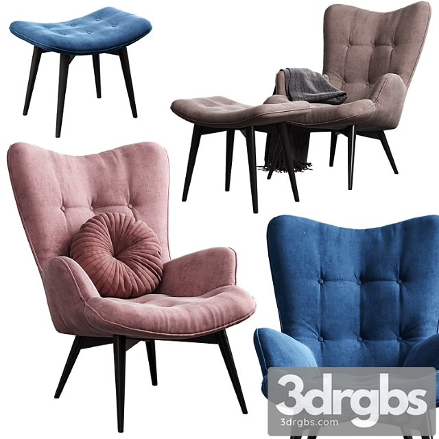 vicky (chair with pouf) 3dsmax Download - thumbnail 1