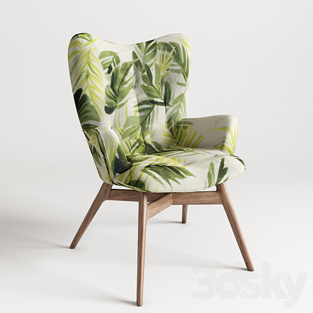 Vicky Velvet Petrol armchair 3DSMax File - thumbnail 1