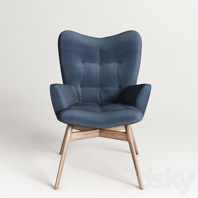 Vicky Velvet Petrol armchair 3DSMax File - thumbnail 3