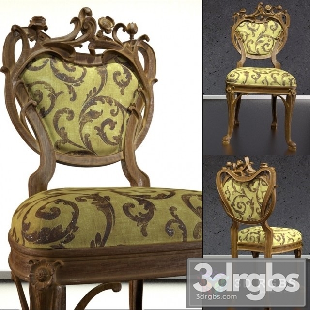 Victorian Ballon Bac Dining Chair 3dsmax Download - thumbnail 1