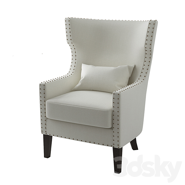 Villa Berkley Wing Back Club Chair. 3ds Max - thumbnail 1