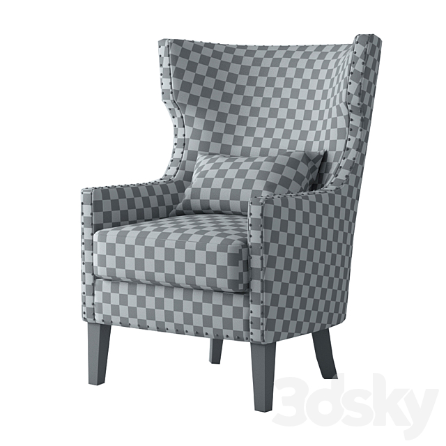 Villa Berkley Wing Back Club Chair. 3ds Max - thumbnail 2