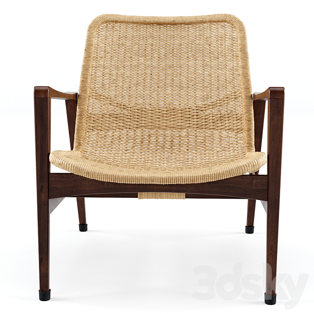 Vintage Lounge Chair Manufactured by Yamakawa Rattan 3DS Max Model - thumbnail 2