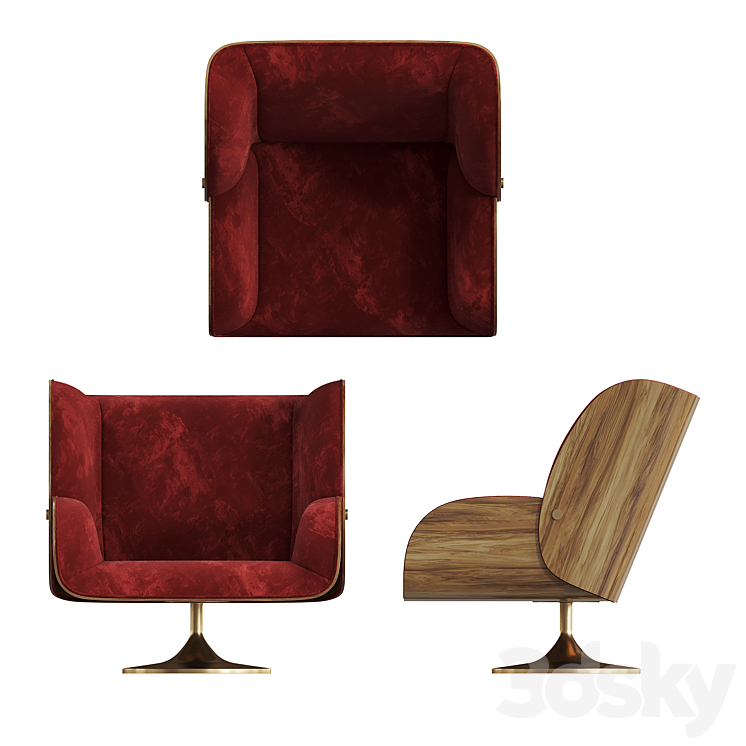 VIRGINIA ARMCHAIR Essential Home 3DS Max - thumbnail 2