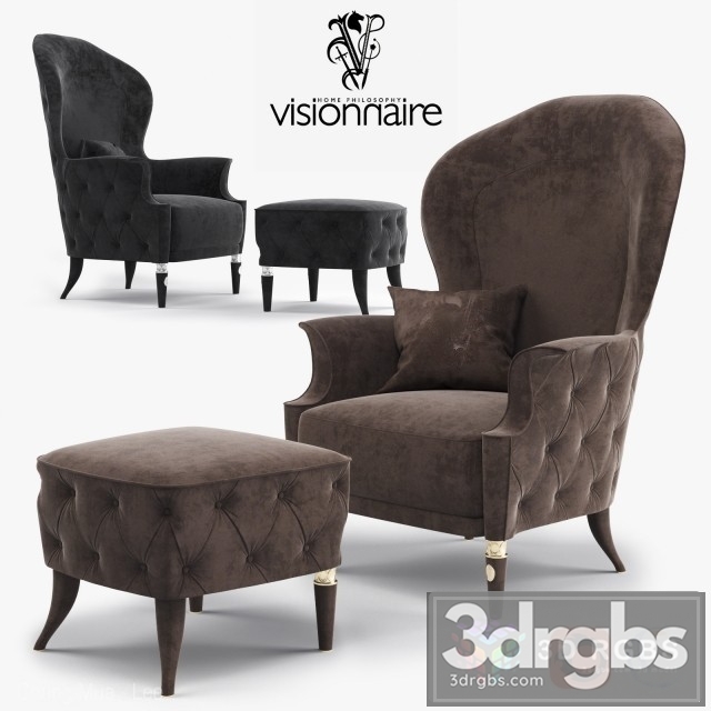 Visionnaire Alice Armchair 3dsmax Download - thumbnail 1