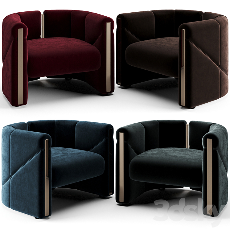 Visionnaire Armchair Petra 3DS Max - thumbnail 1