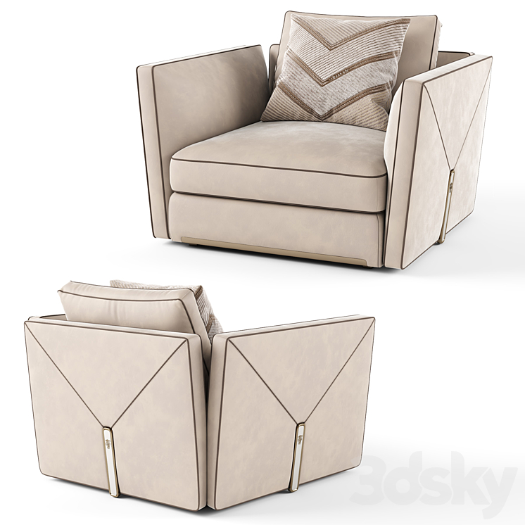 Visionnaire Bastian Armchair 3DS Max - thumbnail 1