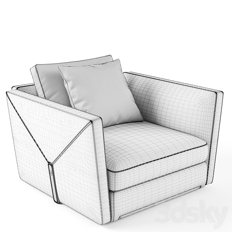 Visionnaire Bastian Armchair 3DS Max - thumbnail 2