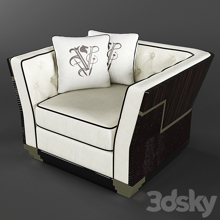 Visionnaire Berry Capitonne Armchair 3DS Max - thumbnail 1