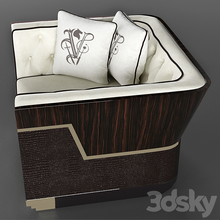 Visionnaire Berry Capitonne Armchair 3DS Max - thumbnail 2