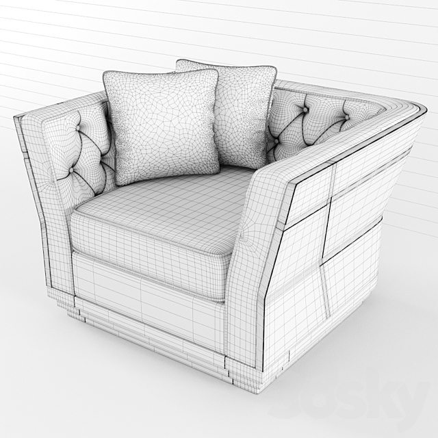 Visionnaire Berry Capitonne Armchair 3DSMax File - thumbnail 3