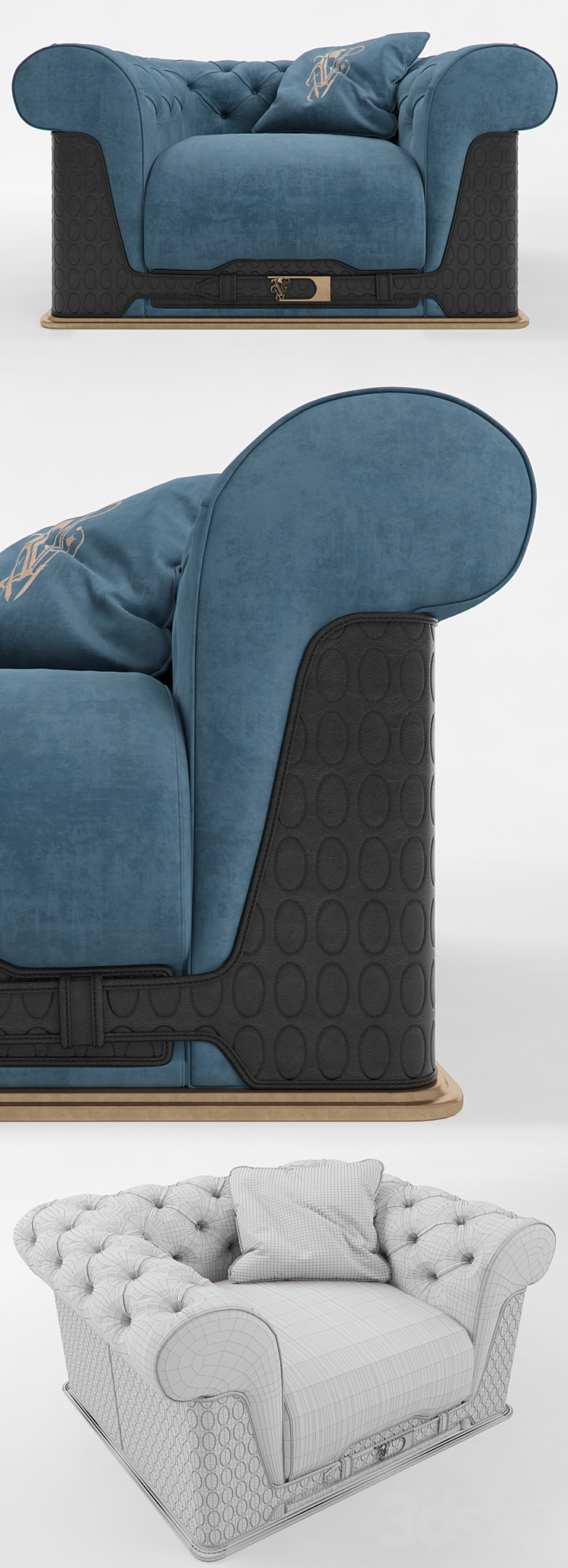 Visionnaire Chester Laurence armchair 3DS Max - thumbnail 2