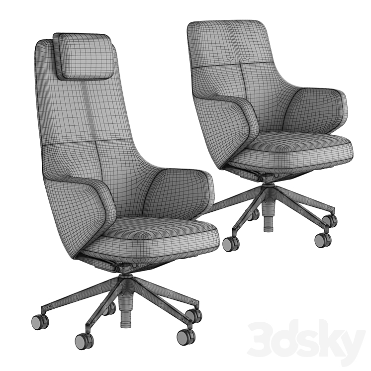 Vitra Grand Executive Highback & Grand Executive Lowback 3DS Max - thumbnail 2