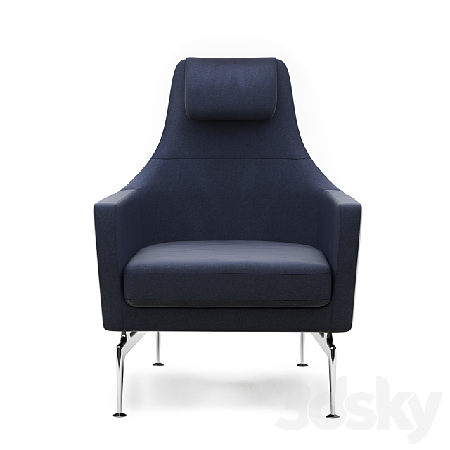 Vitra Suita Fauteuil & Ottoman 3DS Max Model - thumbnail 2