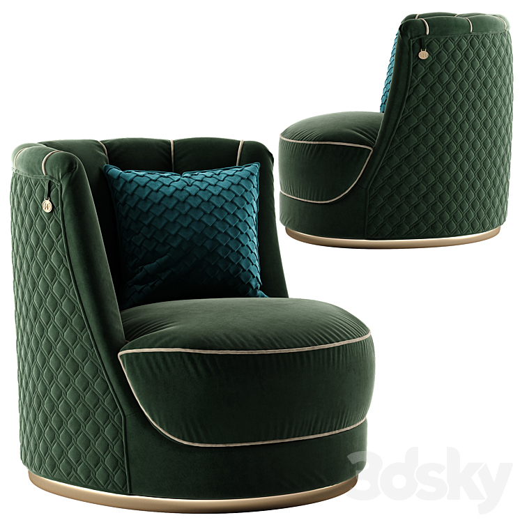 Vittoria Frigerio Bianca armchair 3DS Max - thumbnail 1