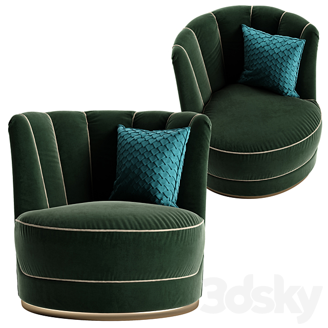 Vittoria Frigerio Bianca armchair 3dsMax Model - thumbnail 2