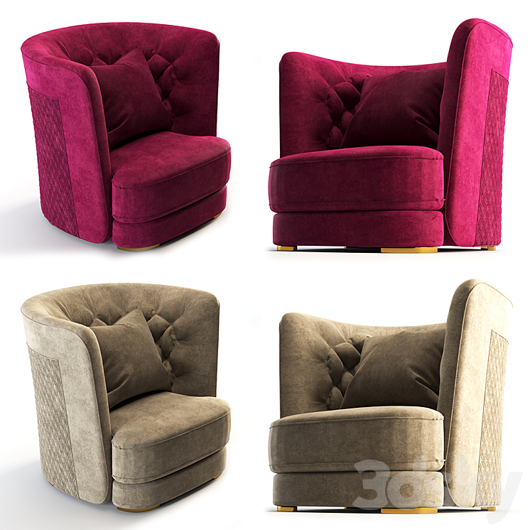 Vittoria Frigerio Greppi Chester Armchair 3DS Max - thumbnail 2