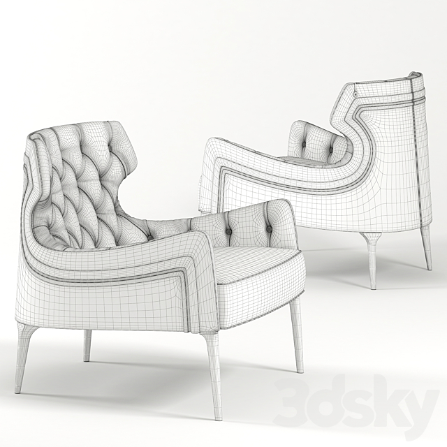 Vittoria Frigerio Piola Capittone armchair 3DS Max Model - thumbnail 3