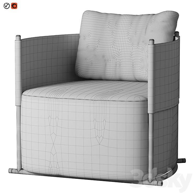 VITTORIA LOUNGE CHAIR 3DS Max - thumbnail 2