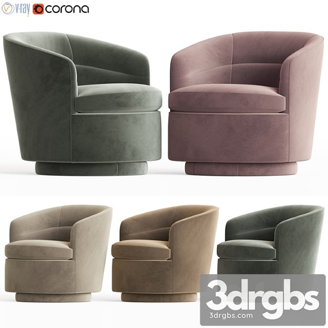 Viv swivel chair westelm 3dsmax Download - thumbnail 1