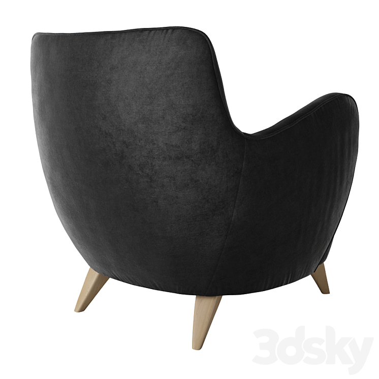 Vladimir Kagan Barrel Chair 100A 3DS Max - thumbnail 2