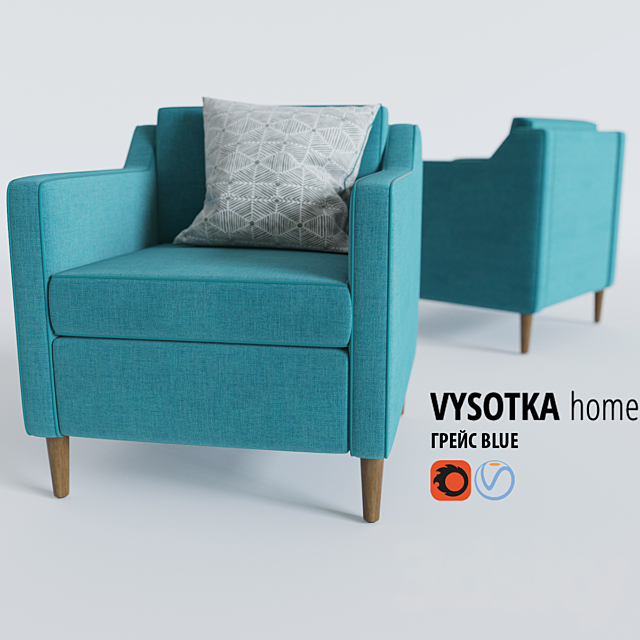 Vysotkahome – GRACE CHAIR BLUE 3DSMax File - thumbnail 1